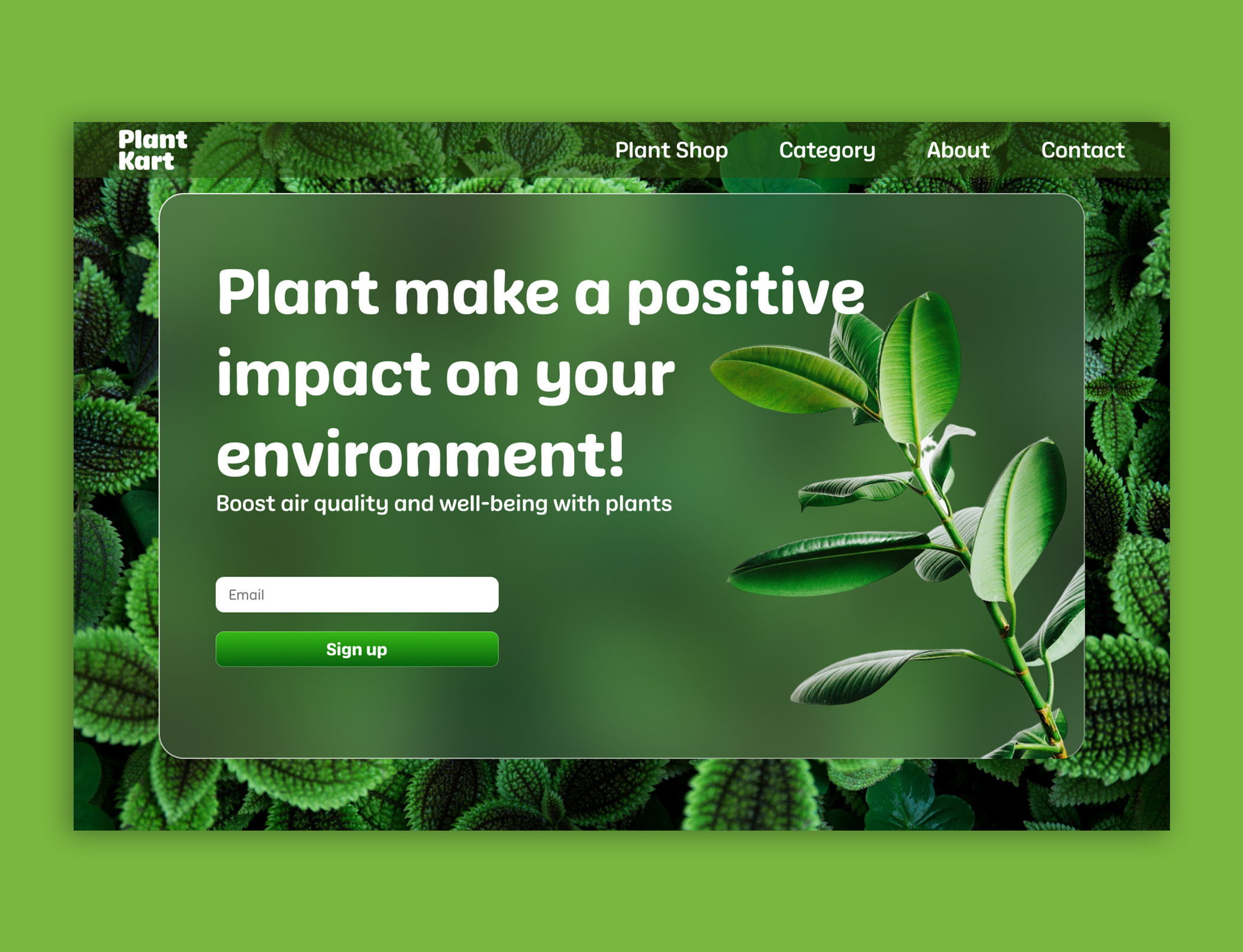 Plant Web UI environment figma plant plant care product ui web