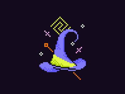 Inktober 2024 - Day 1 - Witch Hat 8 bit dark dark fantasy drawtober halloween illustration inktober magic occult october pixel pixel art retro video games spooky spooky season witch witchy