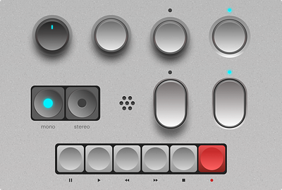 Skeuomorphic design practice Pt. 2 adobe buttons design figma framer glassmorphism isometric metal radio skeuomorphism sony ui ux