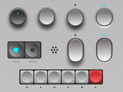 Skeuomorphic design practice Pt. 2 adobe buttons design figma framer glassmorphism isometric metal radio skeuomorphism sony ui ux