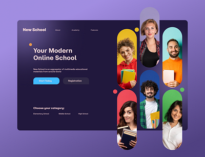 Education Landing Page books education educational figma graphic design landing page modern school trendy ui web ui