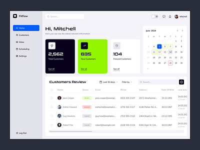 Platform for Gym Workers — FitFlow dark mode dashboard design gym platform interface light mode platform product software startup ui uiux ux web web design web design inspiration