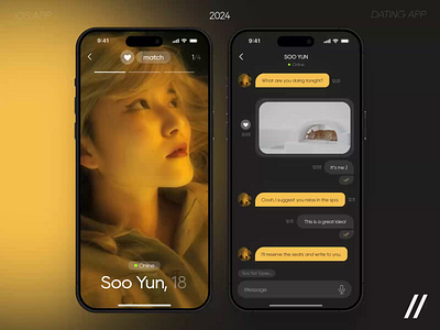 Dating Mobile iOS App Design Concept android app app design concept app design template app screen design chat chatting dark theme dashboard dating dating app design design interface ios mobile mobile app mobile ui product design ui ux