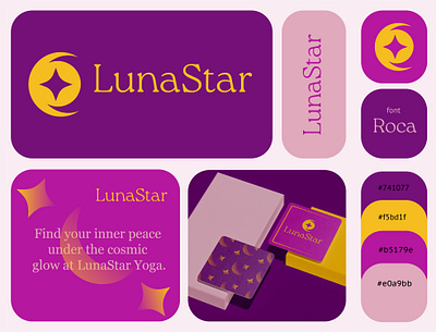 Logo and Branding adobe illustrator branding cosmic design graphic design illustration logo moon pink purple star typography yellow