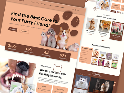 Pet Stote And Care Website UI/UX Design catcareuiuxwebsite devicemockup dogcarewebsiteuiux figmauiuxdesign latestuiuxdesign petscareuiuxwebsite petsshopuiuxdesign petswebsitemockup petswebsiteuiux petuiuxlandingpage uiux uiuxdesign webdesign websitelandingpage webuiuxdesign