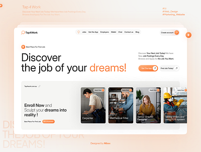 Tap4Work . Employment website 🔥 design employment marketing website ui ui kit