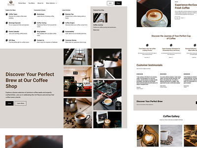 Coffeeshop Landing Page: Zii's Brew coffee coffeeshop homepage landing page ui ux web design