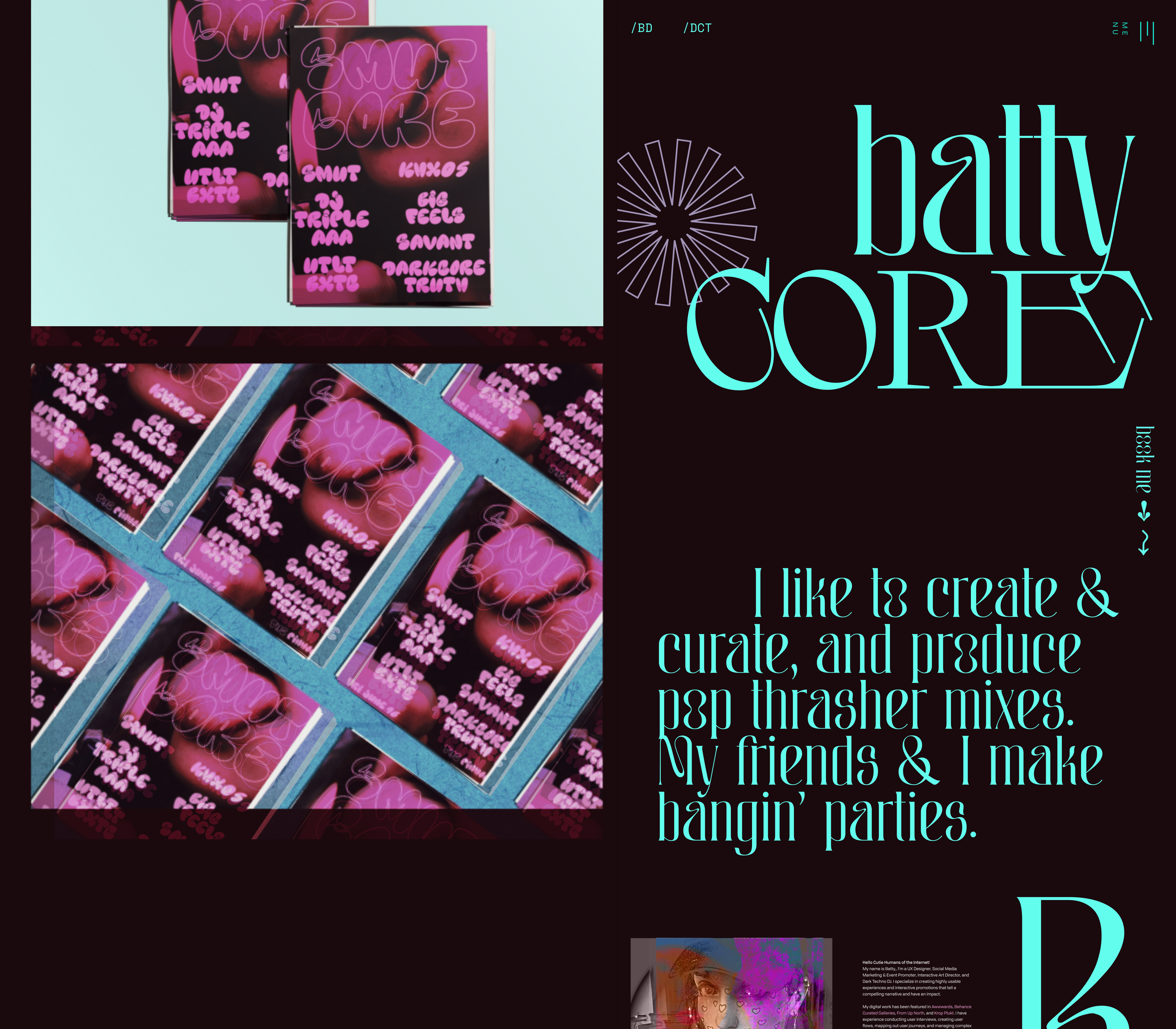 Blog Exploration black blog bright colorful dark designer blog dj edgy interactive blog interactive designer music music blog music website neon party purple sexy techno ui design ux designer