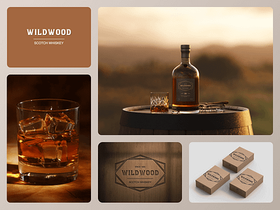 Wildwood: Alcohol Branding & Logo beverage branding beverage logo brand identity brand strategy branding drink branding drink logo logo design whiskey branding whiskey logo