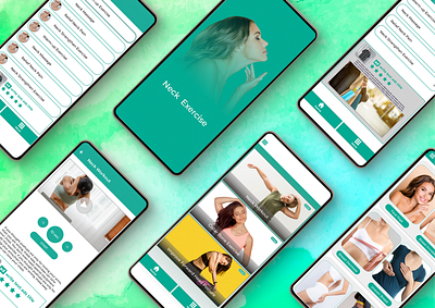 NECK EXERCISE APP UI appstore fitness app mobileapp plasystore ui ui design uiux user interface