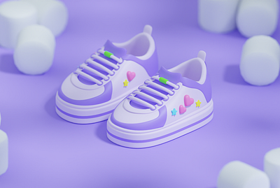 Boots 3d blender color concept illustration