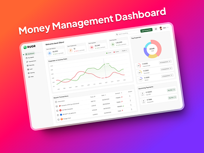 Money Management Dashboard dashboard ui design uiux