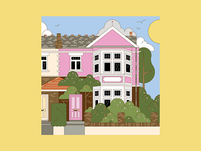 Somewhere in South Ealing apartment family home flat flowers home house housing pink plants sunny trees unit