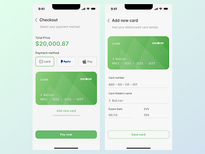 Credit card checkout page dailyui