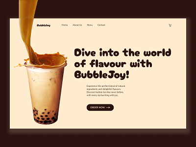 Design Concept for BubbleJoy Shop bubble tea cartoon coffee concept design drink tapioca ui