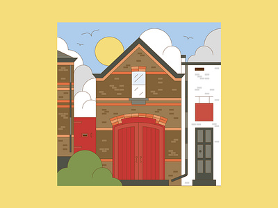 Somewhere in South Ealing apartment architecture bricks fire house fire station flat house london old red door suburbs sunny victorian village