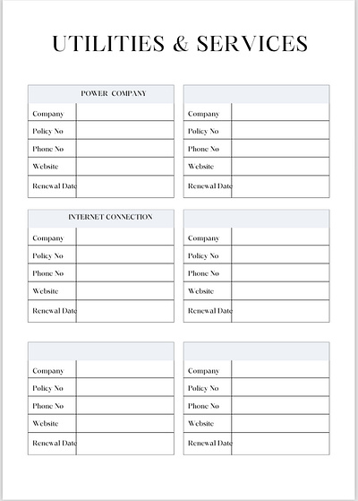 Utilities journal template canva design easy to use illustration logo templates