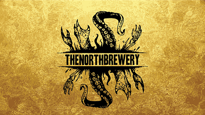 North Brewery gold logo branding logo