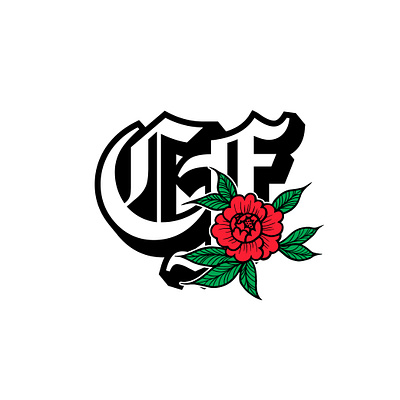 cf cf logo cf monogram flower logo design modern red rose rose streetwear urban streetwear