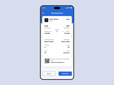 Daily UI Design Challenge #24 boarding pass boarding pass design daily ui dailyui 24 figma mobile design ui ui design