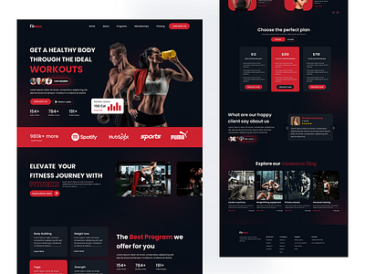 Fitness Website Design branding figma graphic design ui ux