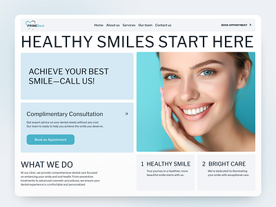 Dental clinic landing page clean design dental care dental clinic healthcare healthcare website homepage design landing page medical website minimalist modern ui patient care responsive design uiux design user interface web design