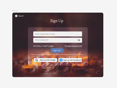 A simple Sign Up page #DailyUI create account sign up ui ux