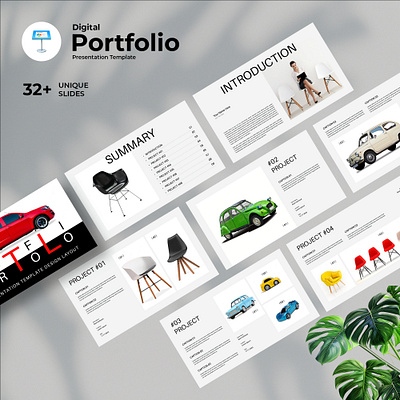 Digital Portfolio Keynote Template branding clean creative design google slide graphic design illustration keynote minimalist portfolio powerpoint presentation