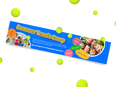 Summer Camp banner camp graphic design hadder kids summer tennis