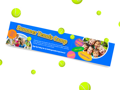 Summer Camp banner camp graphic design hadder kids summer tennis