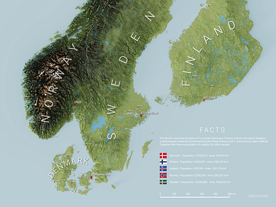 The Nordics - Poster art blender graphic design illustrator map nordic poster qgis scandinavia vector