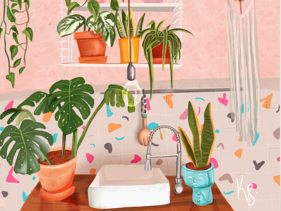 Boho Sink bohemian boho illustration interiorism procreate sink