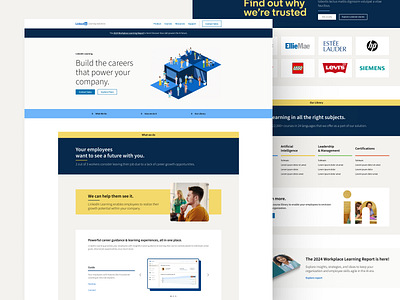 LinkedIn Learning Solutions Homepage 3d animation branding comerc design ecommerce graphic design landing page logo minimalist motion graphics ui ux web