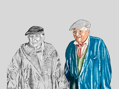 David Jockney & Joni Mitchell artists character design hockney illustration procreate