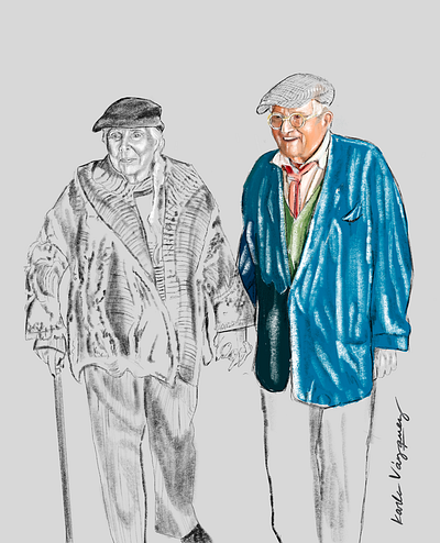 David Jockney & Joni Mitchell artists character design hockney illustration procreate