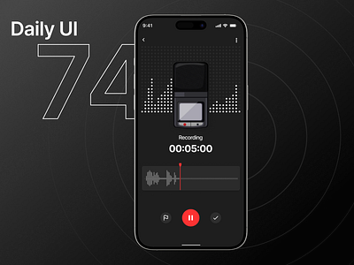 Designed a sound recorder app design product design ui ux