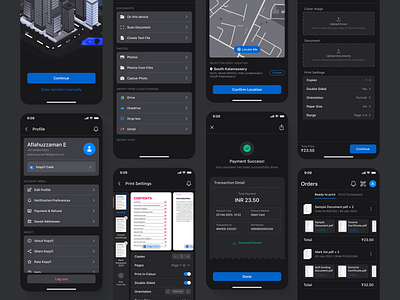 Seamless Custom Printing with Kopyfi 🖨️ dark theme dribbble mobile app modern design print ui