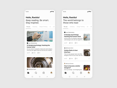 Blogging app UI design app article blogging design figma reading ui ux