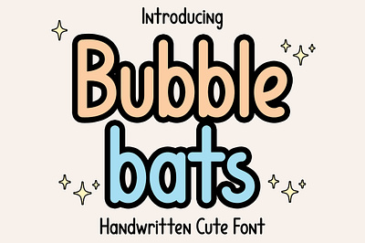 Bubble Bats Cute Font crafting font cute font handwritten monoline script script font