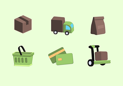 Delivery Illustration Set 3d 3d illustration aasets branding cart delivery design illustration illustration design sketch truck ui uiux ux