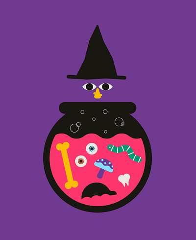 JOLLIEWEEN - Witchy digital illustration editorial geometric graphic design halloween illustration vector illustration witch witch illustration witchy