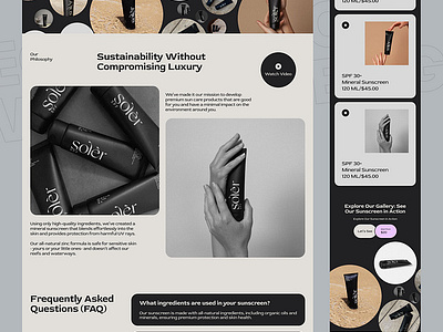Ecommerce sunscreen store ui ux website