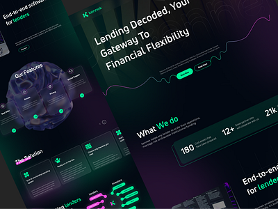 Website design for a lending SaaS startup landing page saas startup ui design