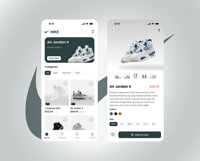 An e commerce mobile application ui