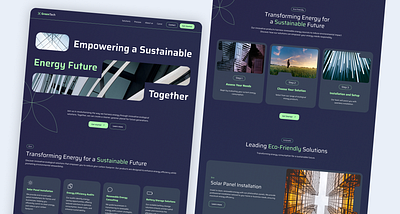 The GreenTech Journey case study contact design eco energy future green hero homepage menu mobile navi plan pricing solar sustainable transform ui ux web design