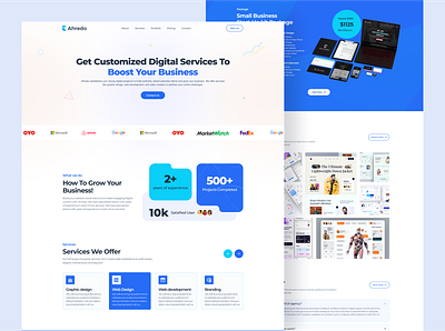 Ahredo Digital Agency Website agency landing page agency website business landing page design digital agency digital agency landing page figma landing page ui user interface design ux website