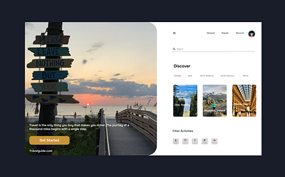 Travel Filter UI Design Concept branding design typography ui ux