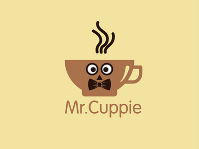 Logo Design for "Mr.Cuppie", a local Café brand and identity branding design graphic design illustration logo logo design