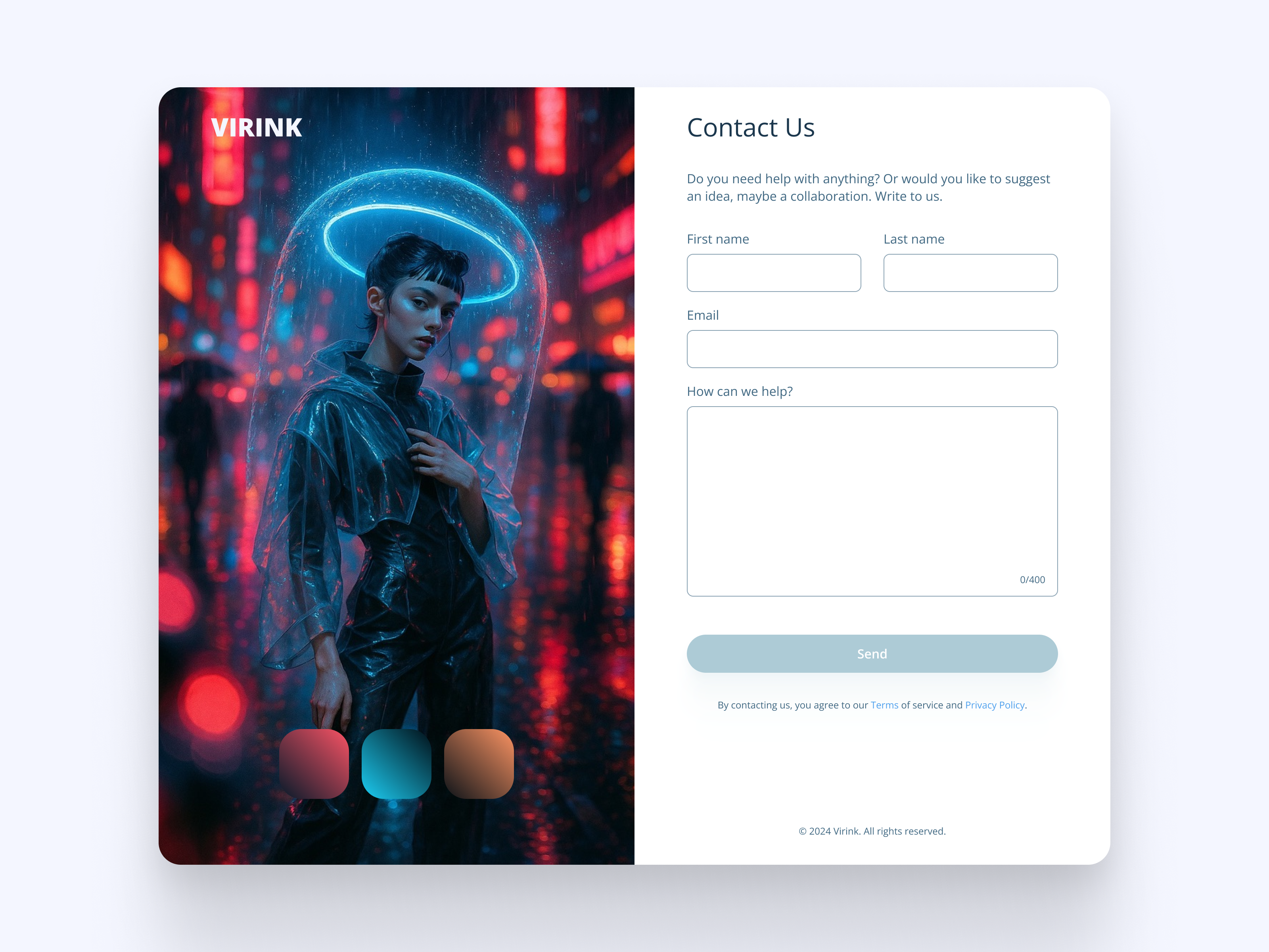 Daily UI 028 — Contact Us colors colours concept contact contact form contact us daily ui daily ui challenge dailyui daretoshare24 gradient minimalism product design send message support ui ui design ux ux design virink