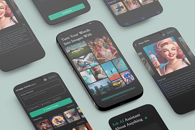 Ai Image Generator App Design 3d ai app animation app design app ui branding graphic design home sreen ui image generator app logo motion graphics splash screen ui ux